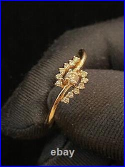 0.22 Carats Round Brilliant Cut Natural Diamonds Engagement Ring In 585 14K Gold
