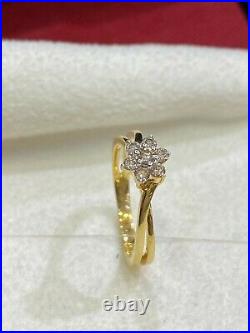 0.31 TCW Round Brilliant Cut Natural Diamonds Anniversary Ring In 750 18K Gold