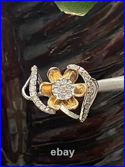 0.61 Cts Round Brilliant Cut Natural Diamonds Anniversary Ring In 585 14K Gold