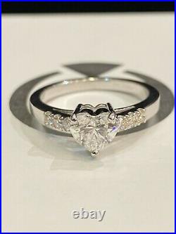 1.23 TCW F/SI1 Heart Round Cut Natural Diamonds Engagement Ring In 750 18K Gold