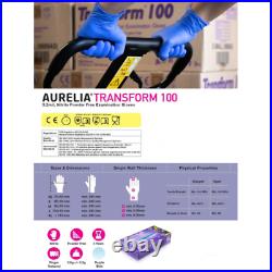 200 X Aurelia Transform Blue Disposable Nitrile Gloves All Sizes