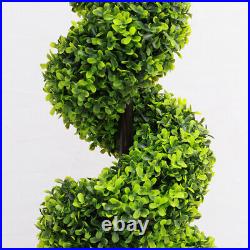 2X Large Artificial Spiral Boxwood Twist Topiary Potted Tree Buxus Tower Plant