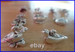 37gram Set of All 12 Days of Christmas Large Heavy Sterling Silver Charms
