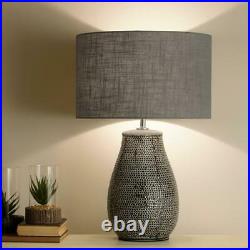 60cm Large & Stylish Desk Lamp Table Lamp Ceramic Base And Grey Shade All Decor