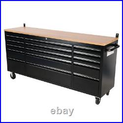 72 Rolling Tool Chest 15 Drawer Storage Cabinet Professional Garage Work Bench