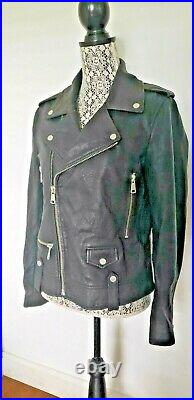 7 For All Mankind Genuine Leather Moto Jacket Vintage Black LNWT$995