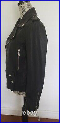7 For All Mankind Genuine Leather Moto Jacket Vintage Black LNWT$995