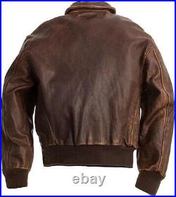 A-2 G-1 Aviator Bomber Flight Distressed Brown Men's Navy Lamb Leather Jacket