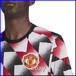 Adidas Manchester United Pre Match 2022 2023 Mens Tee Football T-Shirt Top White