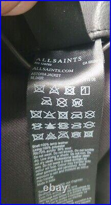 All Saints Astoria Leather Jacket, Black, in Size XL
