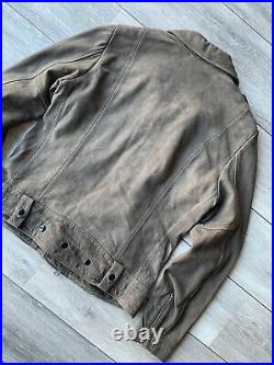 All Saints Dark Khaki Green Kalix Leather Biker Jacket Coat L New & Tags