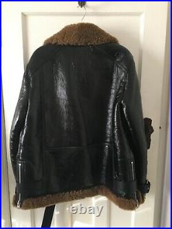 All Saints Hawley shearling and black patent leather jacket, L, BNWOT