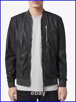 All Saints KINO Leather Bomber jacket BLACK Size XL NEW WITHOUT TAGS