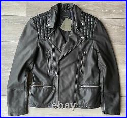 All Saints Men's Black Catch Leather Biker Jacket Coat Xs S M L XL New Tags