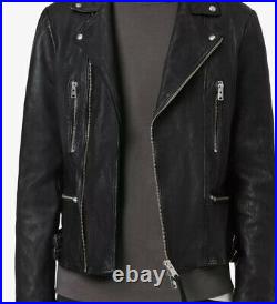 All Saints Mens Mazo Leather Biker Jacket Large NWOT RRP £380