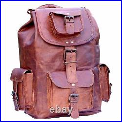 All Size New Large Genuine Leather Backpack Rucksack Travel Bag Men's Women's