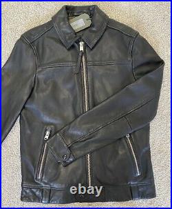 All saints''CALLON' Leather Jacket, Large-Size, RRP £348