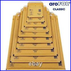 Arofol Genuine Gold Bubble Padded Envelopes Mailers Bags All Sizes / Qty's