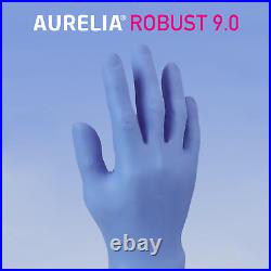 Aurelia ROBUST 9.0 Blue Nitrile Disposable Glove Powder & Latex Free All Sizes