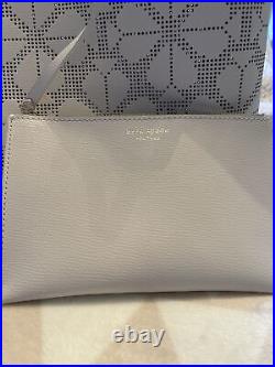 Auth Kate Spade New York All Day Perforated Large Shopper Tote In Parchment