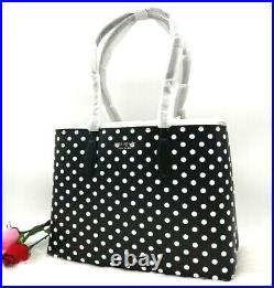 Auth NWT Kate Spade New York All Day Black Dot Multi Large Shopper Tote Bag