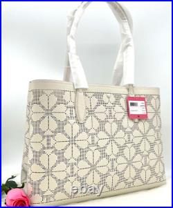 Auth NWT Kate Spade New York All Day Perforated Large Parchment Tote Shopper