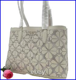 Auth NWT Kate Spade New York All Day Perforated Large Parchment Tote Shopper