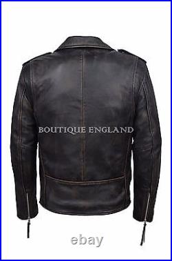 BRANDO SLIM FIT Men's Black Bronze Designer Real Lambskin Leather Biker Jacket