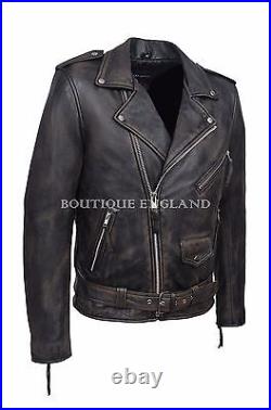 BRANDO SLIM FIT Men's Black Bronze Designer Real Lambskin Leather Biker Jacket