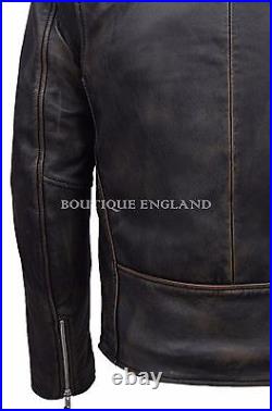 BRANDO SLIM FIT Men's Black Bronze Designer Real Lambskin Leather Biker Jacket