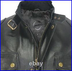 Benjamin Jet Black Men Genuine Leather Military Army Trialmaster Panther Jacket
