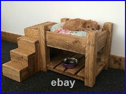 Bespoke Luxury Raised Dog Bed / Cat Bed With Steps All Sizes Custom Made
