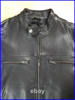 Bikers jaceket hand made 100% real leather size L New mens black zipped coat BNW