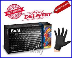 Black Disposable Nitrile Gloves Aurelia Bold Strong Powder Free All Sizes