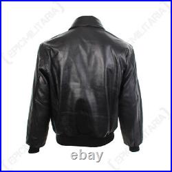 Black Leather US Pilots A2 Jacket WW2 American Airforce Repro All Sizes New