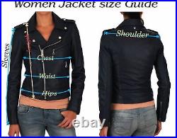 Black Leather jacket with 100% genuine lambskin Stylish Woman jacket WLJ-175