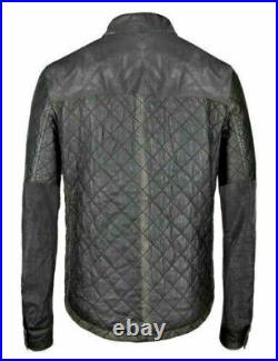 Black Men's Shirt Genuine Lambskin Leather Casual Decent Long Sleeve Party Wear