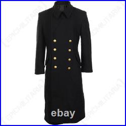 Black Navy Wool Great Coat Winter Trench Naval Military Full Length Mens