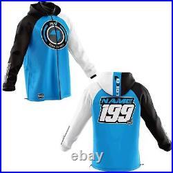 Blue Born to Race Customised/Sublimated Softshell Jacket (Adult) Motocross Mo