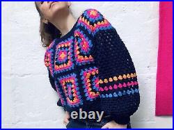 Bold & Bright Crochet Pullover