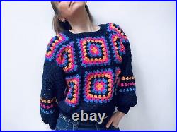 Bold & Bright Crochet Pullover