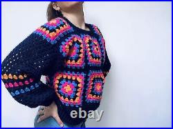 Bold & Bright Crochet Pullover