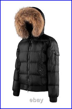 Bomboogie Down Bomber Jacket With Fur IN Black JM603P T Now 2022 New Model