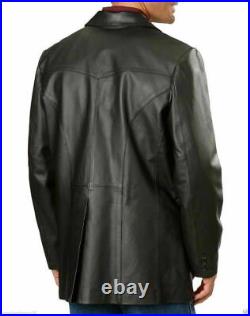 Brand New Men's Genuine soft Lambskin Leather Blazer Jacket TWO BUTTON Coat