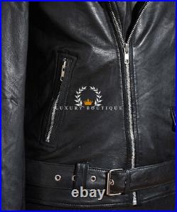 Brando Black Men's New Biker Cruiser Style Real Lambskin Leather Fashion Jacket
