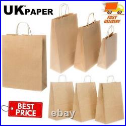 Brown Paper Bags With Handles Small Large 100 50 10 For Gift Sweet Party Carrier
