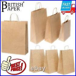 Brown Paper Bags With Handles Small Large 100 50 25 For Party Gift Sweet Carrier