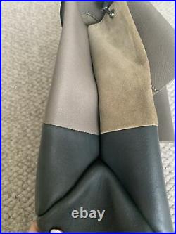 CELINE Calfskin All Soft Grey & Taupe Hand Bag Like New