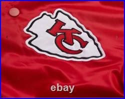 Chiefs Starter Red Satin Bomber Jacket Handmade NFL Chiefs Bomber Jacket