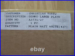 Christian Tortu Paris Ginko Large Plate, Plain Matt White, 10.5in/11in
